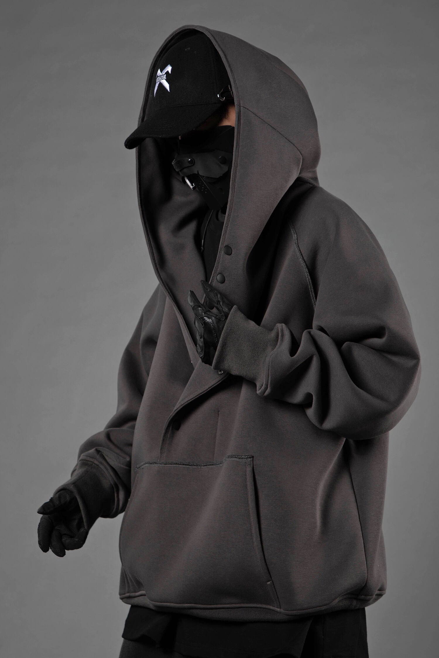 Unisex Grey Layered Hoodie