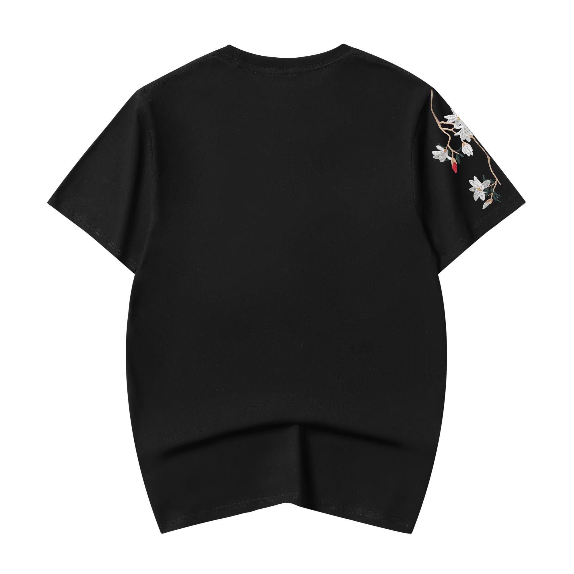 Unisex Flower and Birds Embroidered Tee