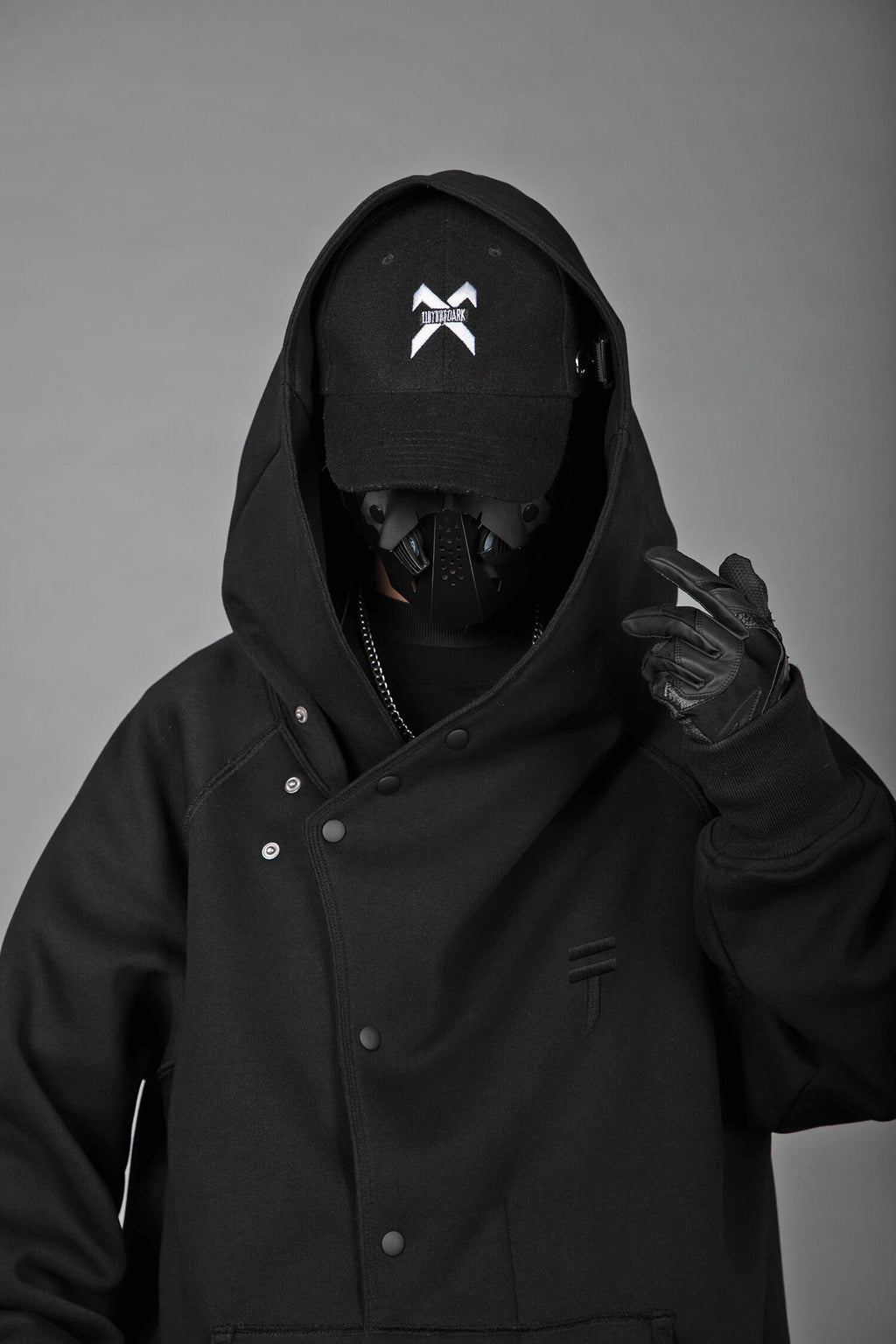 Unisex Black Layered Hoodie