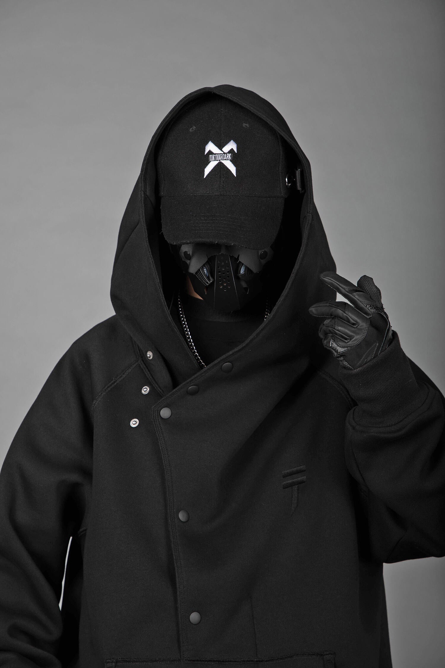 Unisex Black Layered Hoodie