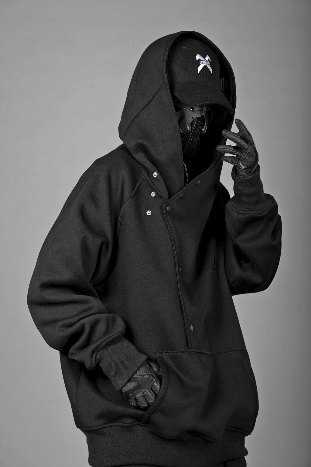 Unisex Black Layered Hoodie