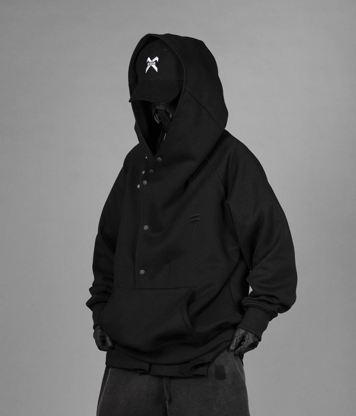 Unisex Black Layered Hoodie