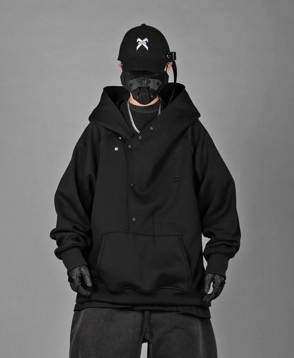 Unisex Black Layered Hoodie