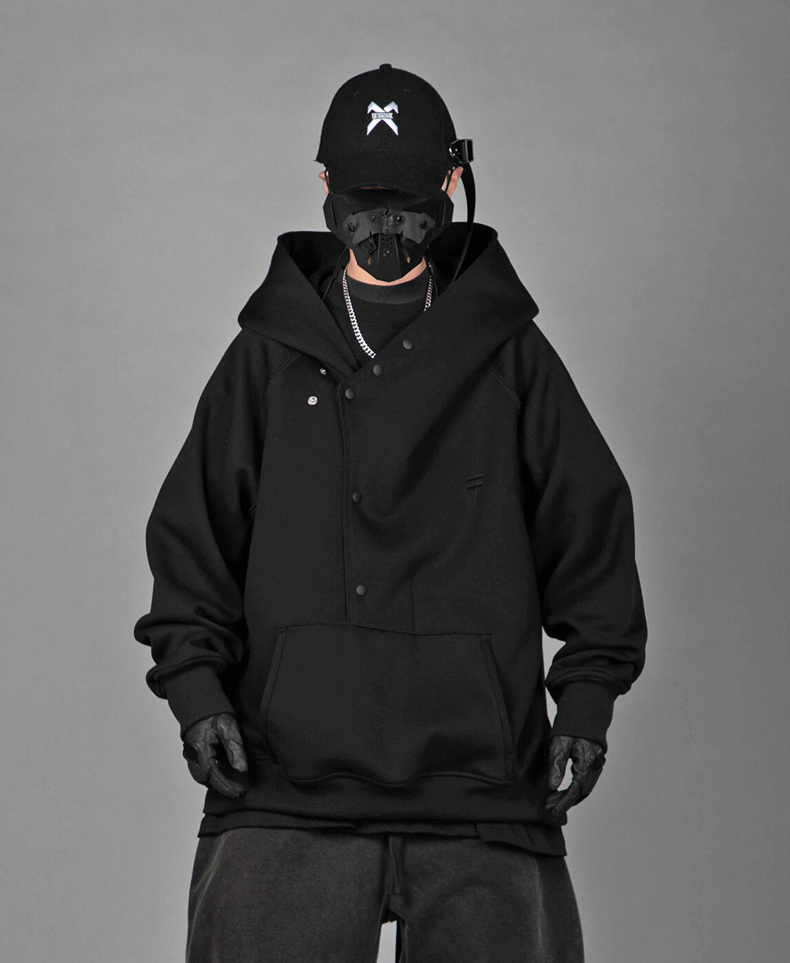 Unisex Black Layered Hoodie