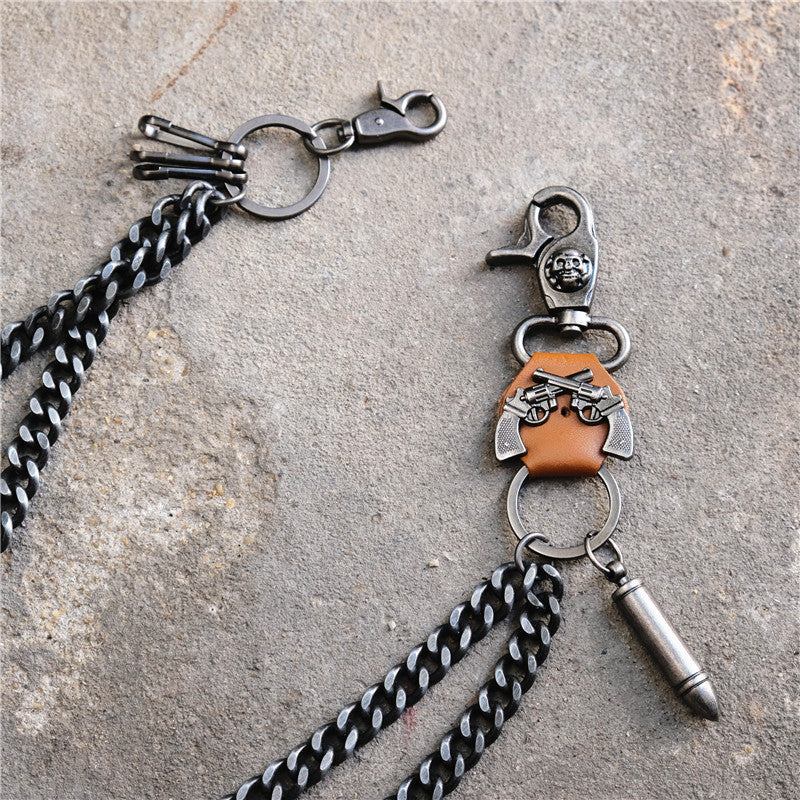 Gun Metal Double-layer Trouser Chain