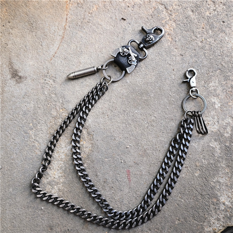 Gun Metal Double-layer Trouser Chain