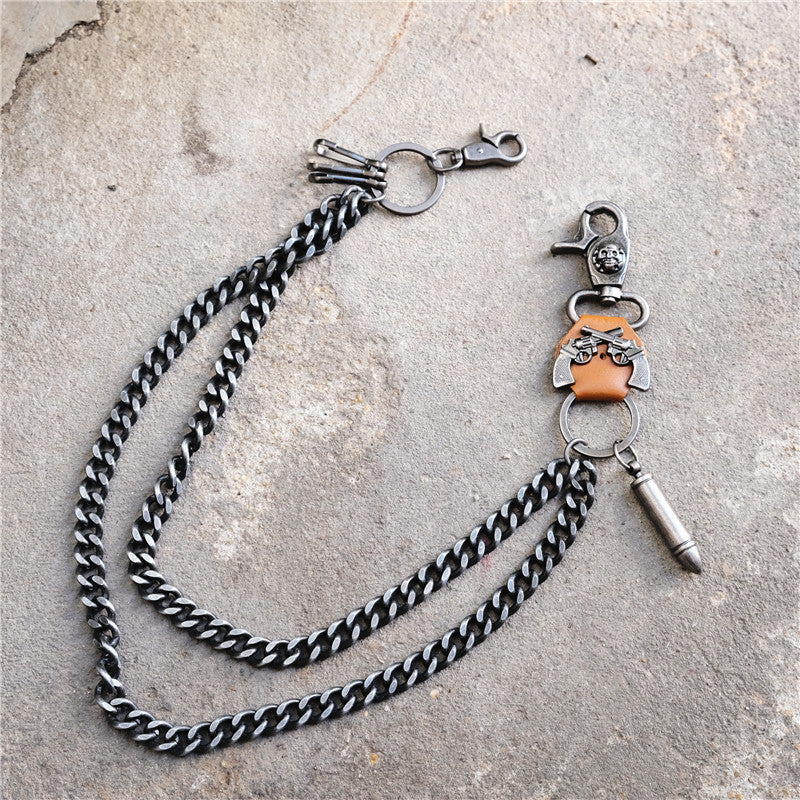 Gun Metal Double-layer Trouser Chain