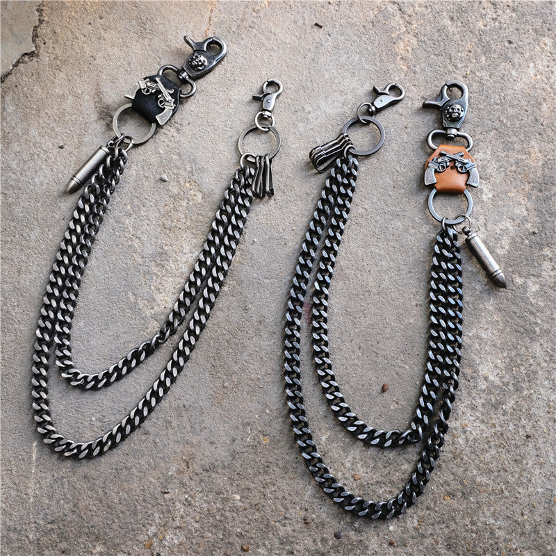 Gun Metal Double-layer Trouser Chain