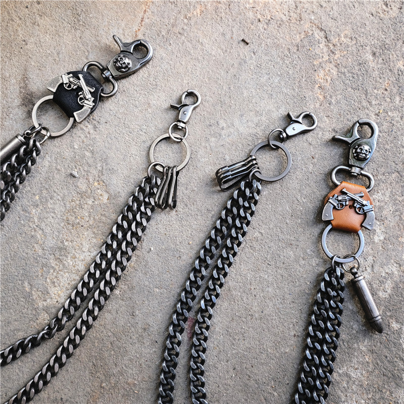 Gun Metal Double-layer Trouser Chain