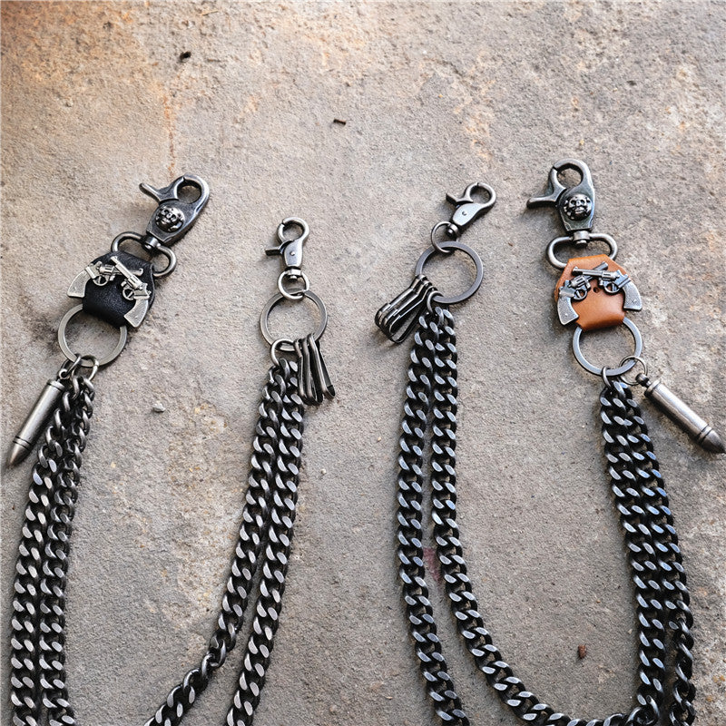 Gun Metal Double-layer Trouser Chain