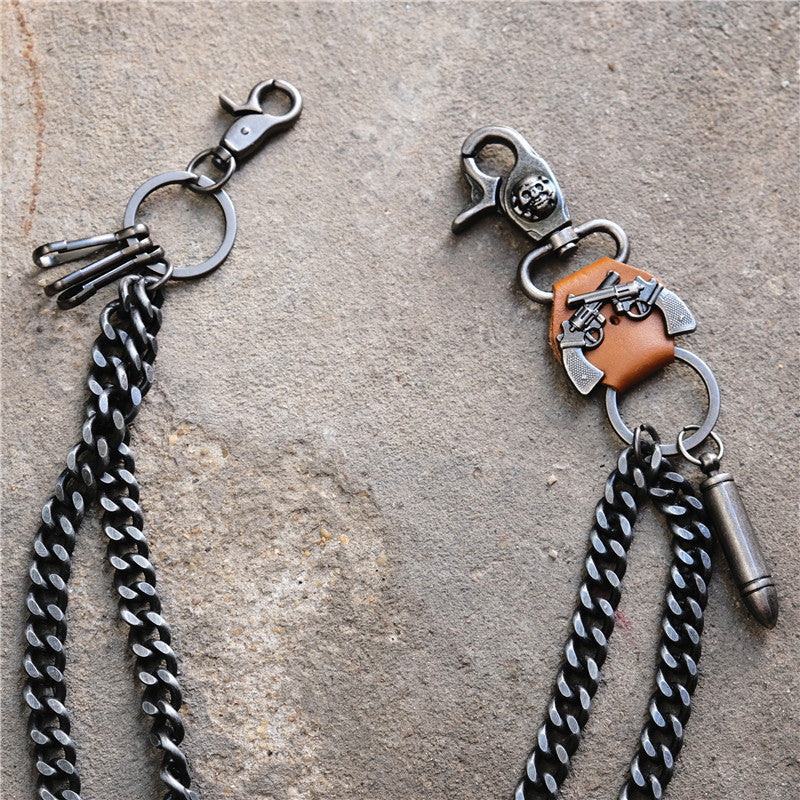 Gun Metal Double-layer Trouser Chain