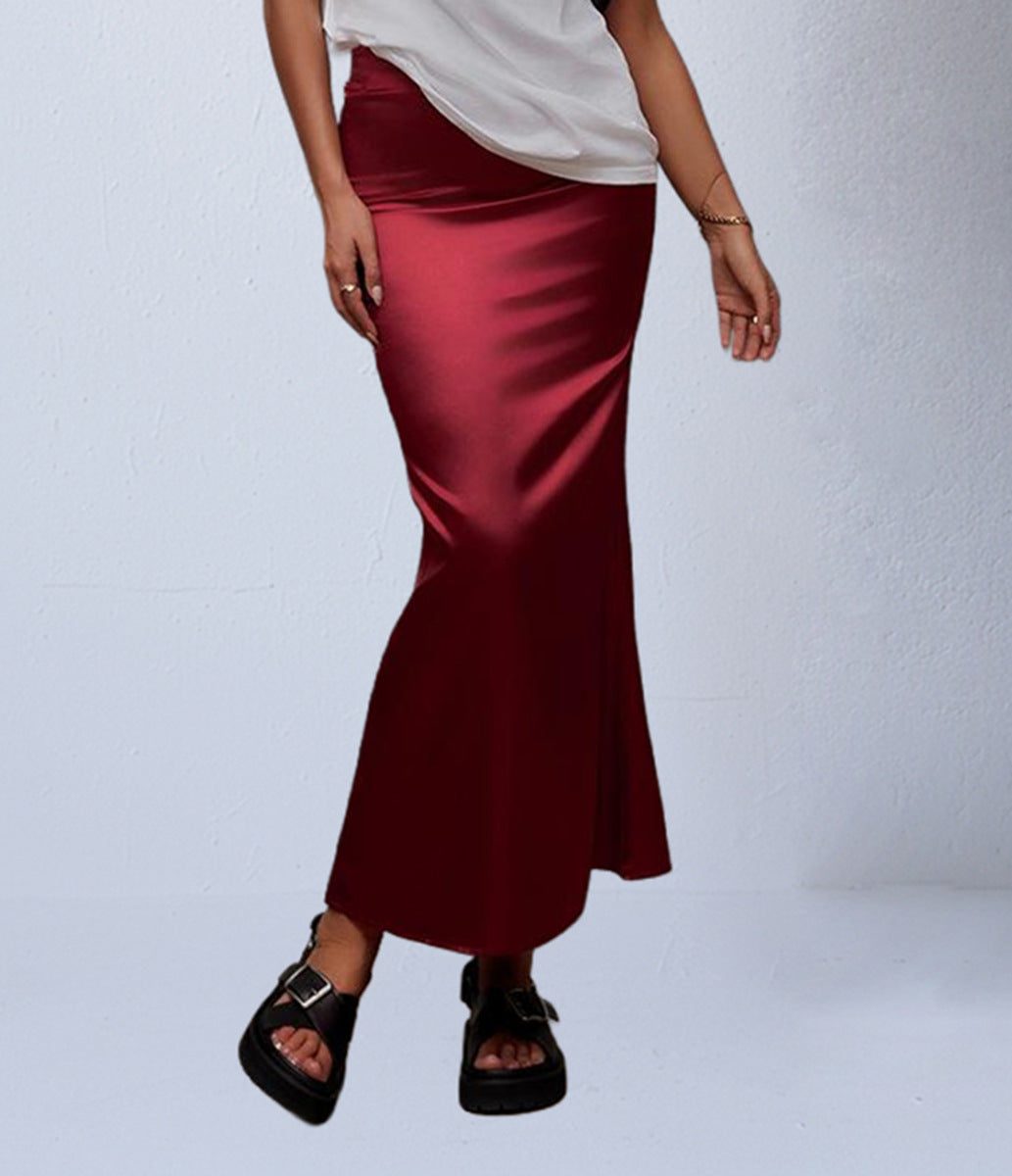 Satin Mermaid Bodycon Skirt