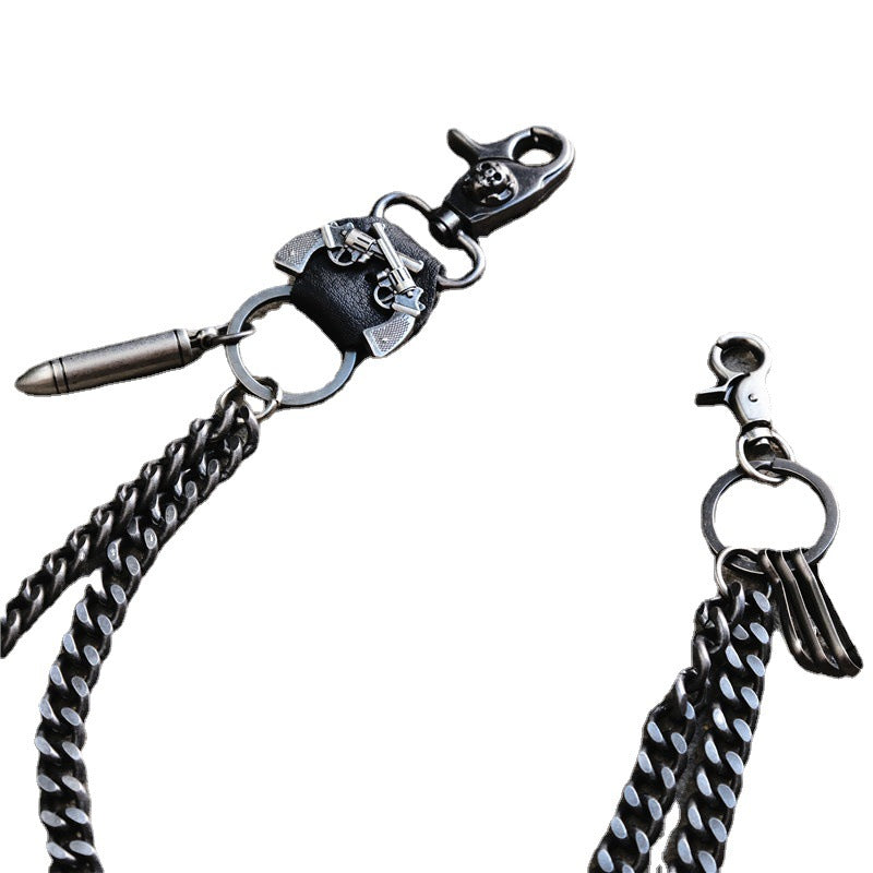 Gun Metal Double-layer Trouser Chain