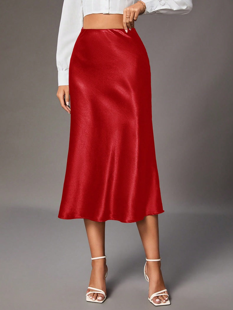 Satin Midi Skirt