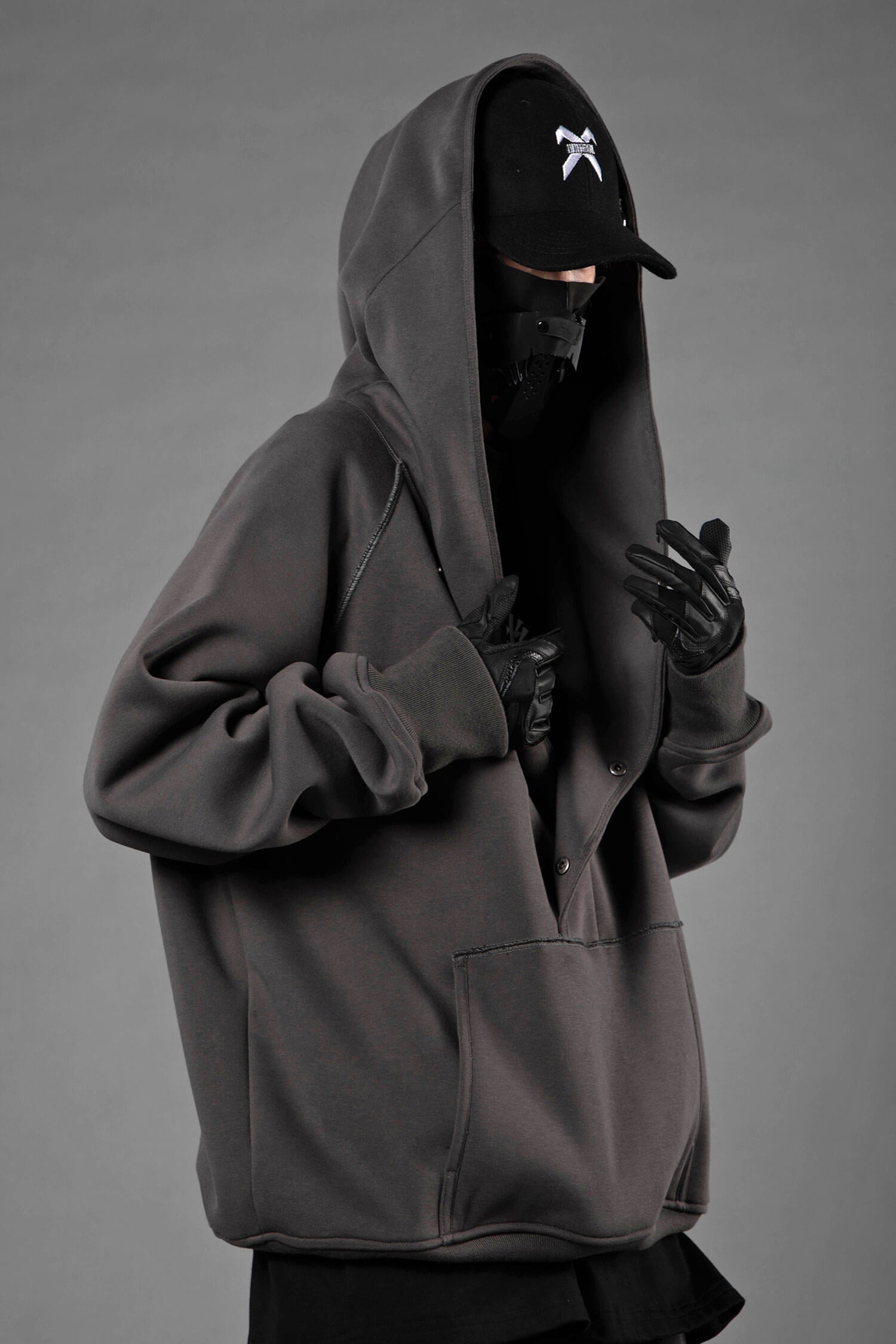 Unisex Grey Layered Hoodie