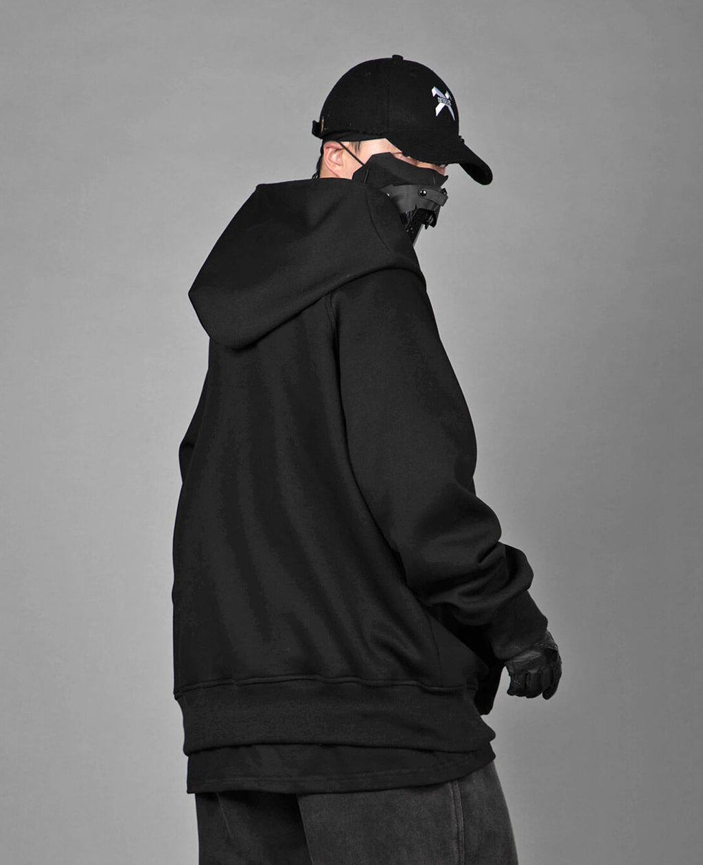 Unisex Black Layered Hoodie