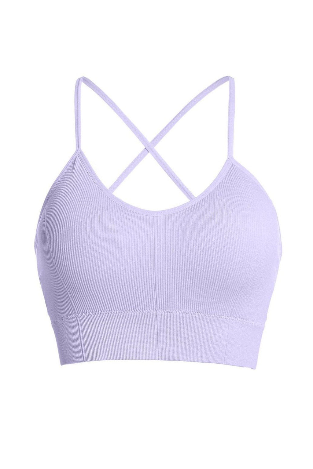 Sport Cross Back Ribbed Padded Sports Bra