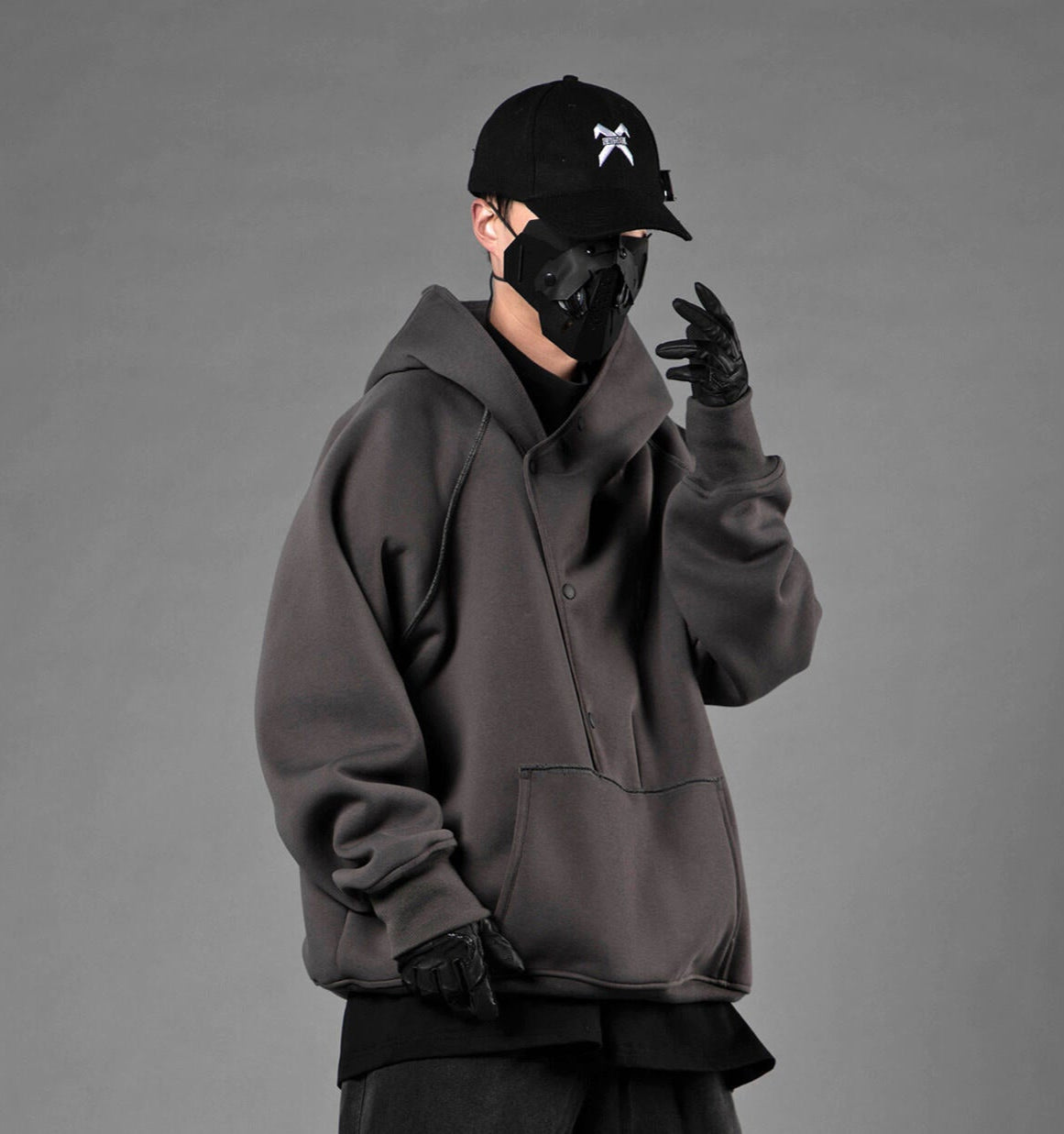 Unisex Grey Layered Hoodie
