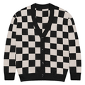 Checkers and Cream Knit Cardigan