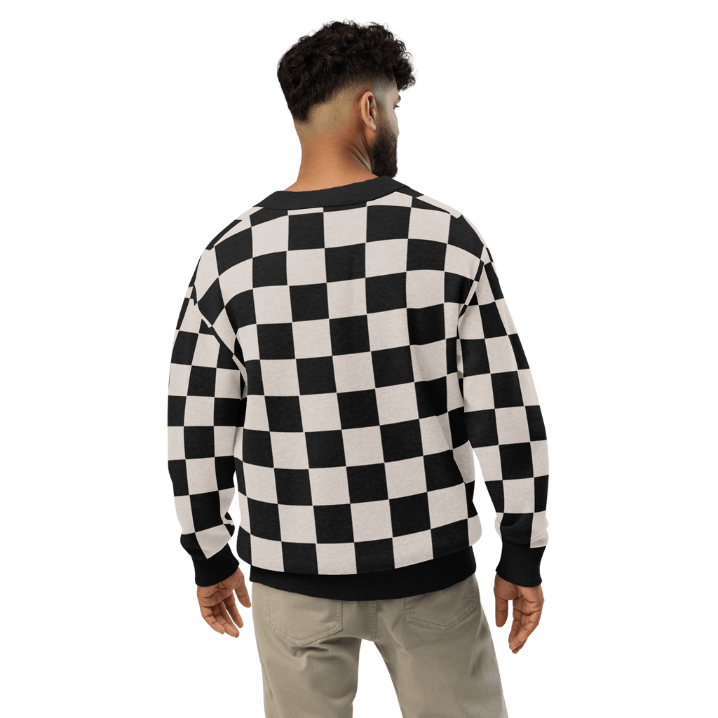 Checkers and Cream Knit Cardigan
