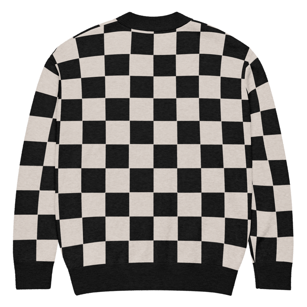 Checkers and Cream Knit Cardigan
