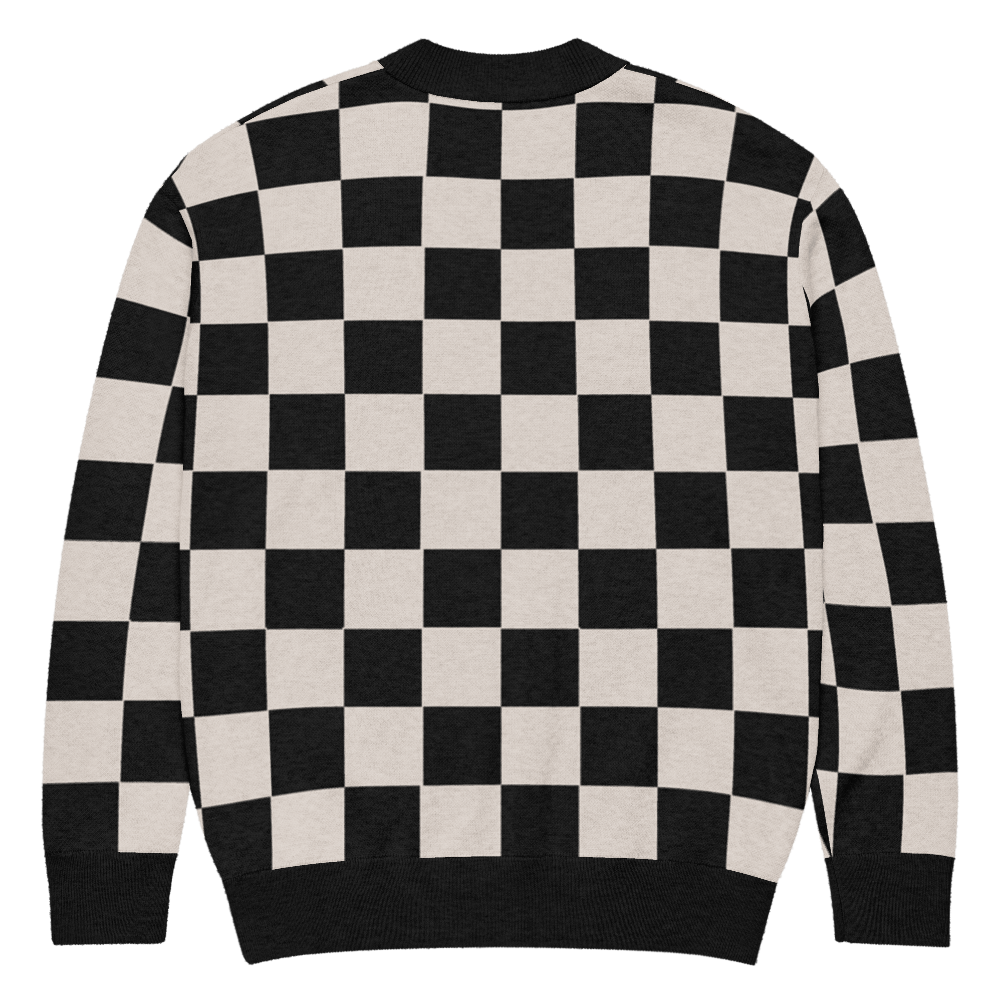 Checkers and Cream Knit Cardigan