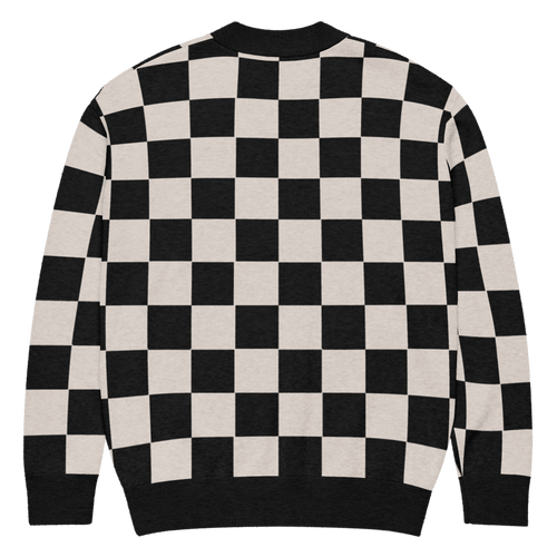 Checkers and Cream Knit Cardigan