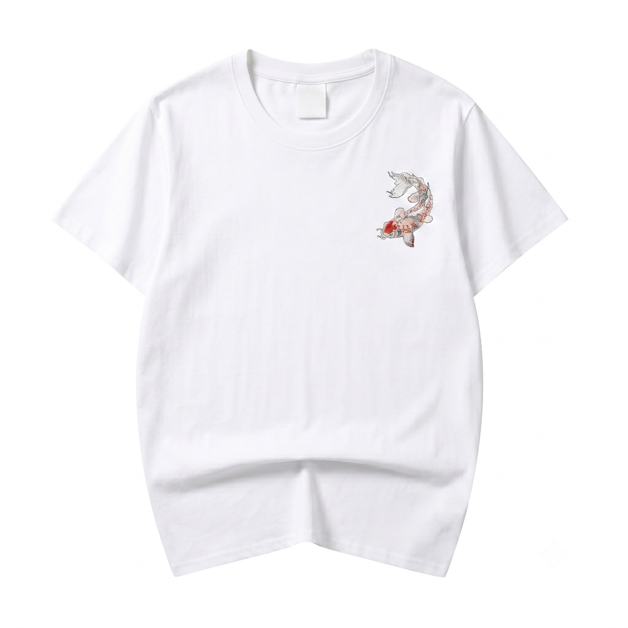 Unisex Koi Fish Embroidered Tee