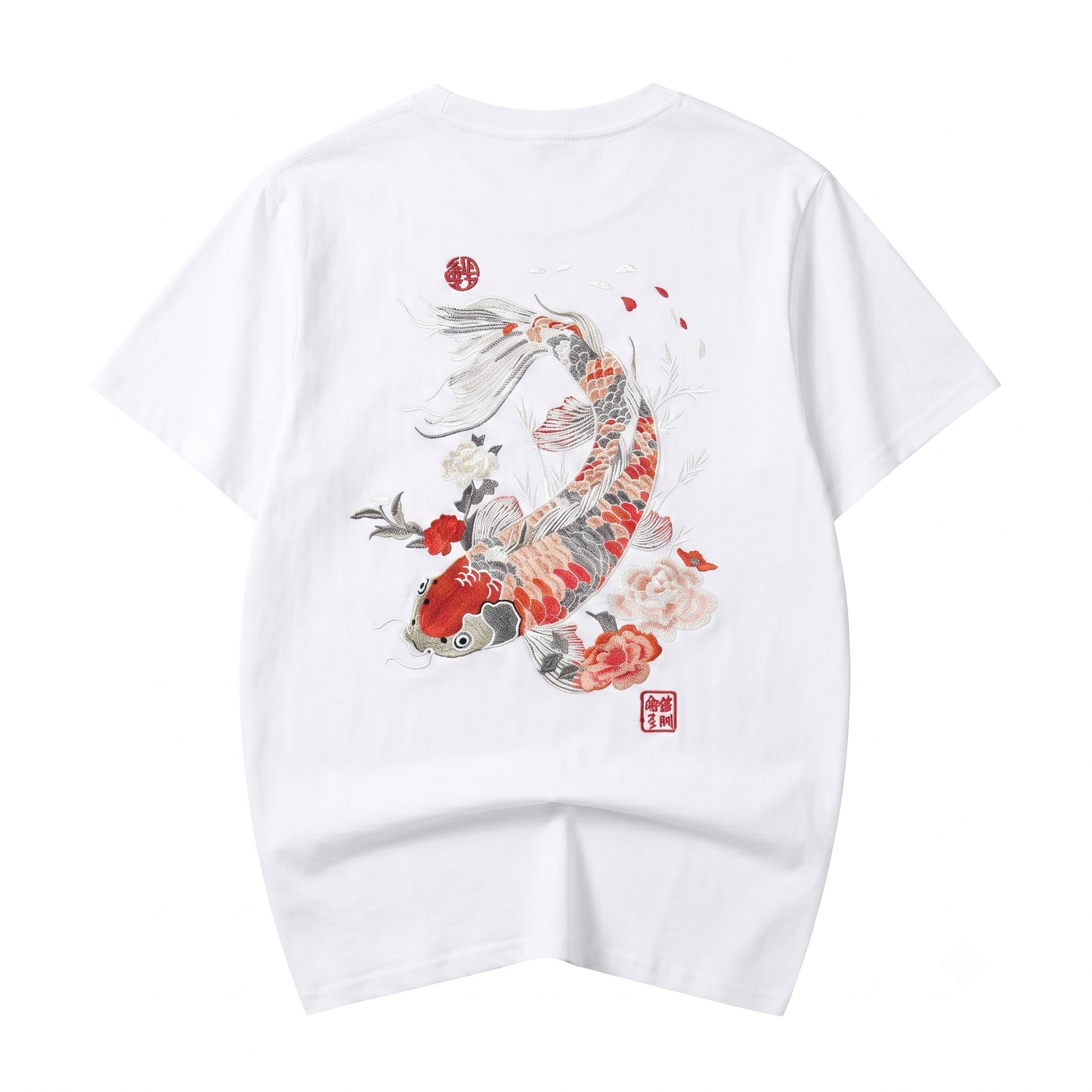 Unisex Koi Fish Embroidered Tee