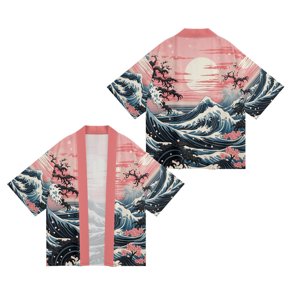 Unisex Sunset Sea Kimono