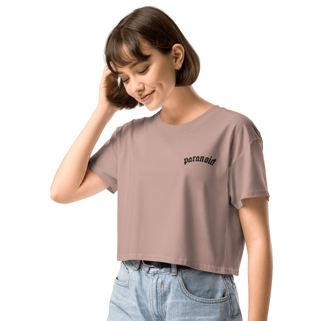 Paranoid Embroidered Crop Top