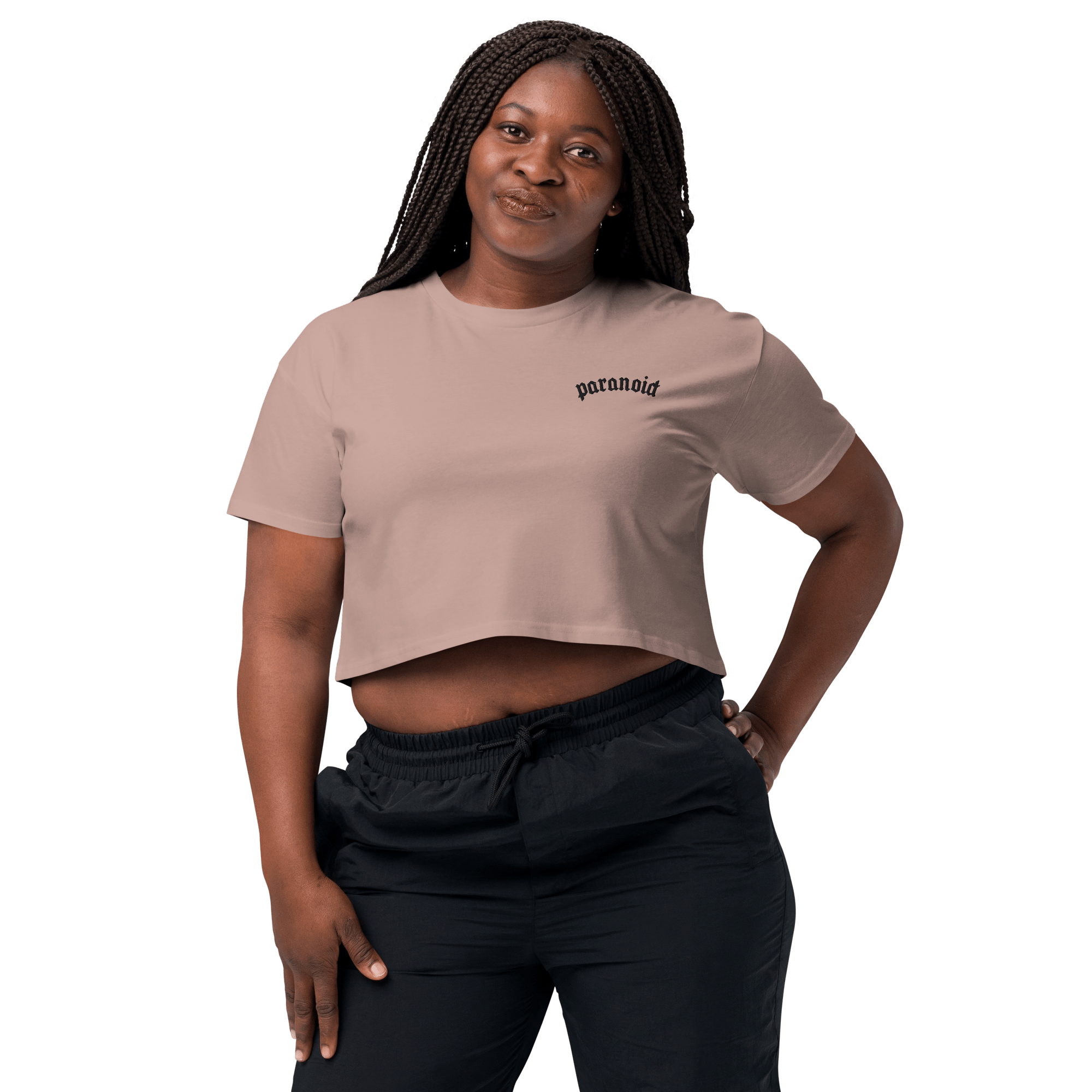 Paranoid Embroidered Crop Top