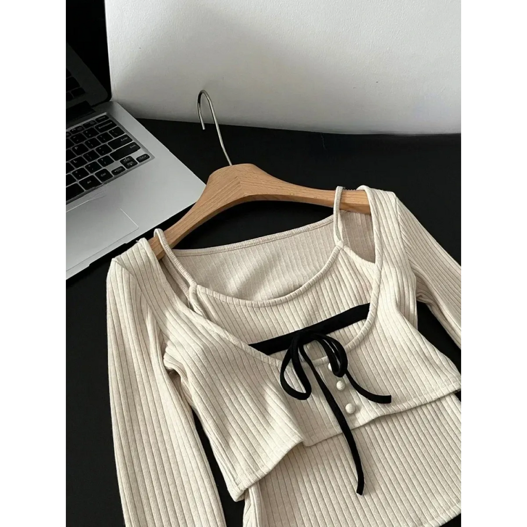 Ribbed Knit Two Piece Sweater
