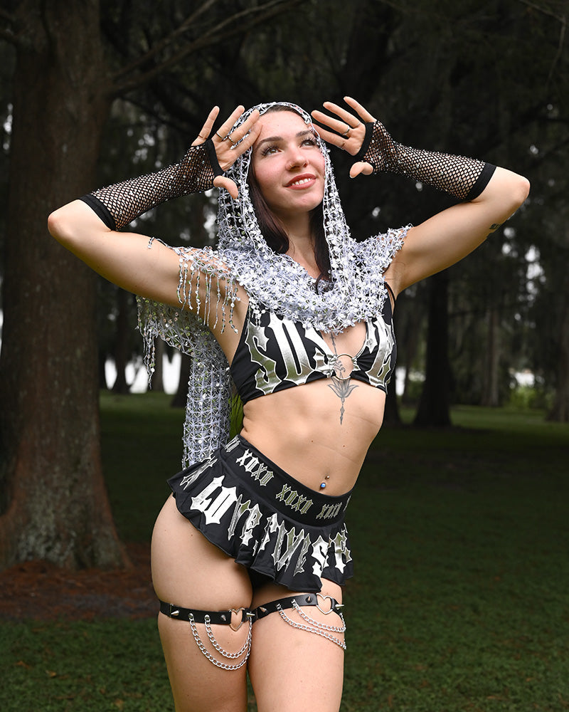 Silver Sequin Scarf